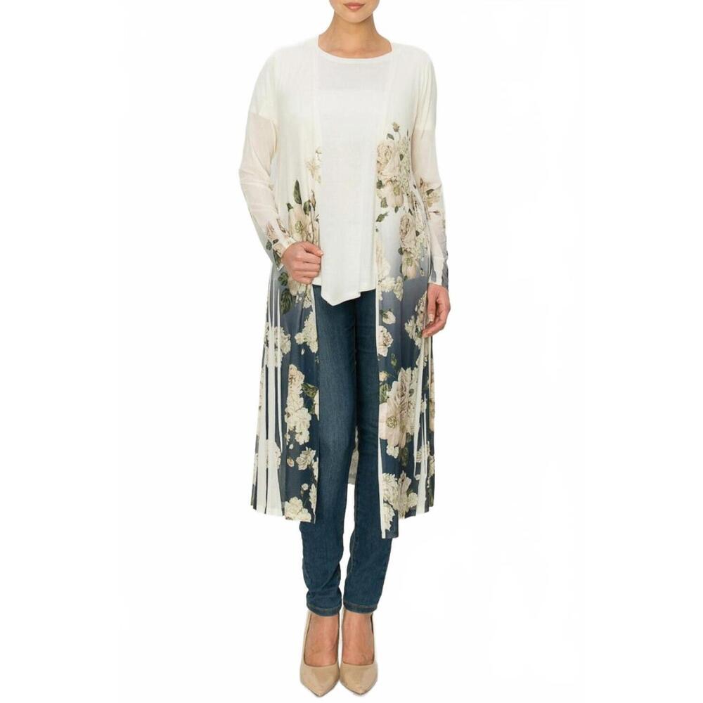 NEW ORIGAMI magnolia mesh duster in soft eggshell or cream